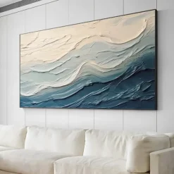 Green oil painting Handmade 3D abstract oil painting Hand Painted Oil Painting Wall Modern Abstract Green Wave Canvas Painting Home Decoration Decor Canvas Painting