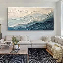 Green oil painting Handmade 3D abstract oil painting Hand Painted Oil Painting Wall Modern Abstract Green Wave Canvas Painting Home Decoration Decor Canvas Painting