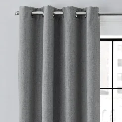 Grey Blackout Curtain 1 Panel Grommet Thermal Insulated Room Darkening Curtains for Bedroom and Living Room IKEA Series