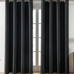 Grey Blackout Curtain 1 Panel Grommet Thermal Insulated Room Darkening Curtains for Bedroom and Living Room IKEA Series