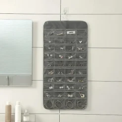 48Grids Hanging Jewelry Storage Earrings Necklace Bracelet Hanging Transparent Bag With Compartments Holder Organizer