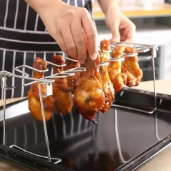 Grill Rack, Stainless Steel Rack Chicken Leg For Oven, Barbecue Tools, Kitchen Supplies