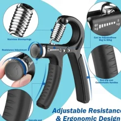 Grip Strength Trainer, Hand Grip Exerciser With Adjustable Resistance 11-132 Lbs (5-60kg), Forearm Strengthener, Hand Exerciser For Muscle Building And Injury Recovery