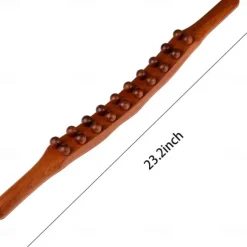 Guasha Wood Stick Massage Tool,20 Beads Wood Massage Roller Stick,Lymphatic Drainage Massager for Body Shaping,Gua Sha Tools for Back Leg