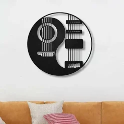 Guitar Music Metal Wall Decor Tree of Life Metal Wall Art Bird Ornament Home Bedroom Living Room Window Decoration