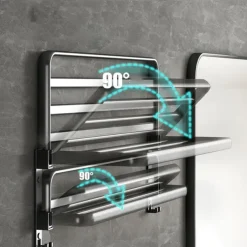 Gun Ash Bathroom Towel Rack Black Bathroom Storage Rack Toilet Bathroom Hardware Pendant Set Non Perforated Towel Rack