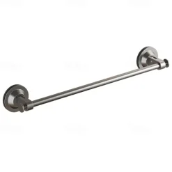 Gun Gray Suction Cup Towel Rack Bathroom Non Perforated Space Aluminum Bathroom Storage Rack Wall Mounted Single Pole Towel Pole