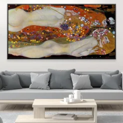 Gustav Klimt Water Serpents Oil painting hand-painted Gustav Klimt oil painting Gustav Klimt painting woman vintage art decor painting