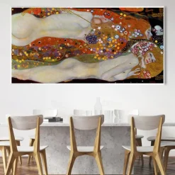 Gustav Klimt Water Serpents Oil painting hand-painted Gustav Klimt oil painting Gustav Klimt painting woman vintage art decor painting