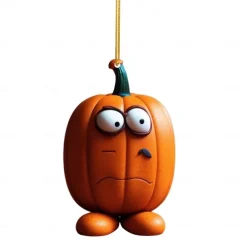 Halloween Acrylic Pumpkin Car Pendant, Rearview Mirror Pendant, Ghost Pumpkin Pendant Home Decor