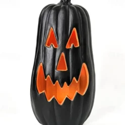 Halloween Black and White Pumpkin Lantern Automatic Switch LED Garden Paradise Glowing Creative Atmospheric Ornament