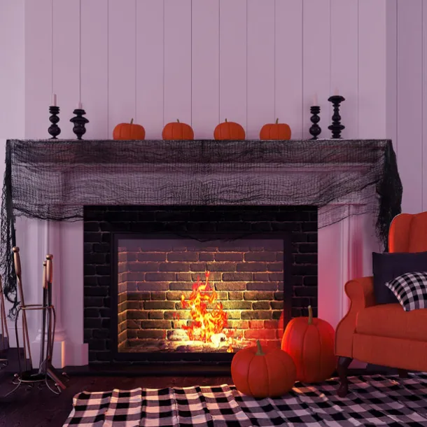Halloween Black Creepy Cloth Scary Gauze Cloth Doorways Web Netting Fabric for Haunted House Creepy and Spooky Halloween Decorations