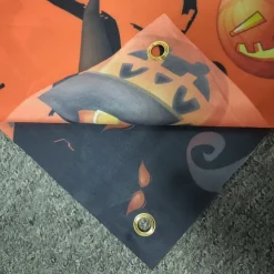 Halloween Bloody Bat Pumpkin Ghost Print Party Backdrop Hanging Banner Halloween Decor(250x49cm/98.4“*19.3“) Halloween Skeleton Decoration
