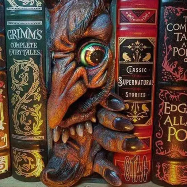 Halloween Bookshelf Horror Mask Monster Resin Craft Decoration Monster Statue Ornaments