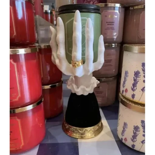 Halloween Candle Holder Witch Hand, Witch Hand Candle Holder Halloween Palm Candle Holder,Resin Witch Hand Candlestick Halloween Home Party Decorative,Haunted House Decor