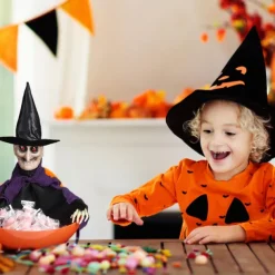 Halloween Candy Bowl With Animated Skull, Move Head And Glow Eyes, Spooky Music, Perfect For Trick Or Treating And Haunted House Decoration