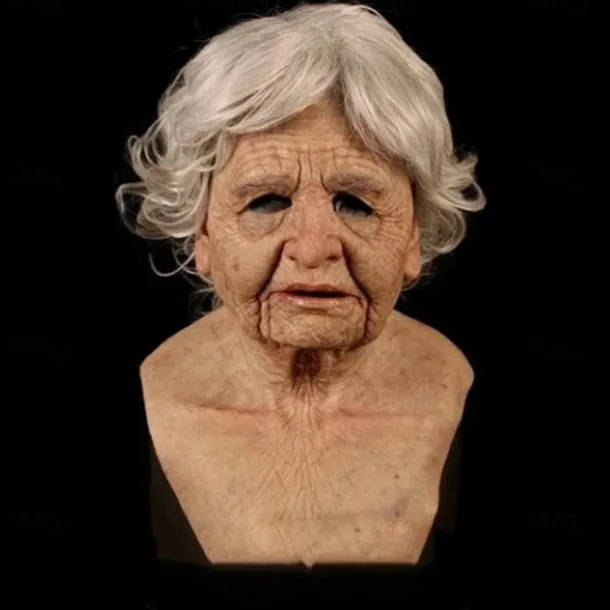 Halloween Christmas Mask Headgear, Fierce Black Haired Old Man Mask Simulation Character Mask Masquerade Play Props Funky Cosplay Accessory