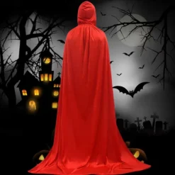 Halloween Cloak Witchcraft Robe Cape for Kids Cape Velvet Hooded Cosplay Party Cloak Wizard Robe Cloak