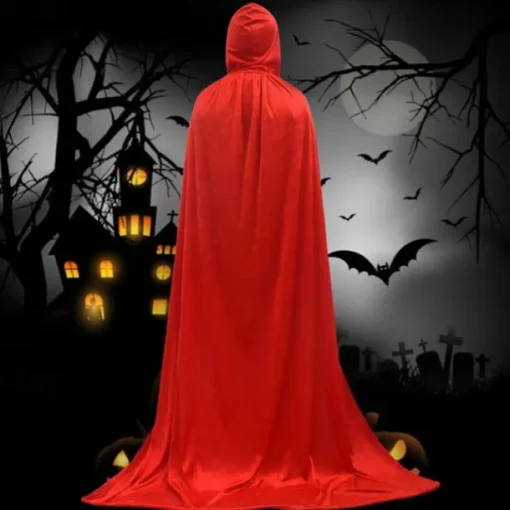 Halloween Cloak Witchcraft Robe Cape for Kids Cape Velvet Hooded Cosplay Party Cloak Wizard Robe Cloak