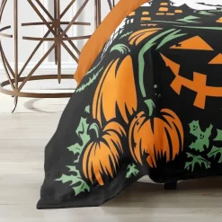 Halloween Collection Duvet Cover Set Jack O Lantern Pumpkin 3 Piece Set Super Soft Skin-friendly Long-lasting