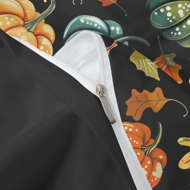 Halloween Colorful Pumpkin Duvet Cover Set - Vibrant and Festive Pumpkin Design - Includes Duvet Cover and Pillowcases - Soft and Comfortable Fabric