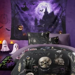 Halloween Dark Style Duvet Cover Set - Eerie and Mysterious Design - Includes Duvet Cover and Pillowcases - Soft and Durable Fabric