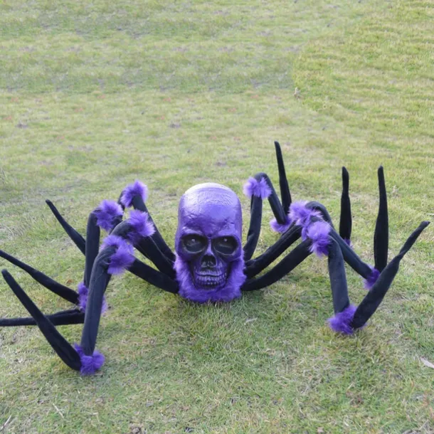 Halloween Decor Scary, Halloween Giant Spider Decorations with Glowing Eyes, Crawling Zombie with Sound Effect for Indoor Outdoor