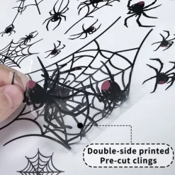 Halloween Decoration Spider Static Cling Window Sticker, Halloween Window Scene Setting Bat Cling