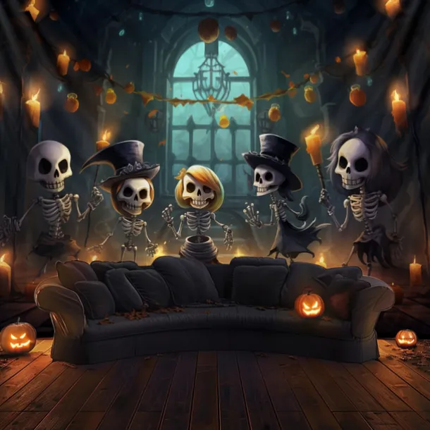 Halloween Decorations Cute Skeleton Hanging Tapestry Wall Art Large Tapestry Mural Decor Photograph Backdrop Blanket Curtain Home Bedroom Living Room