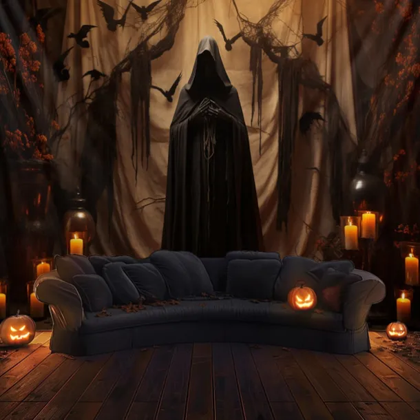 Halloween Decorations Death Pumpkin Hanging Tapestry Wall Art Large Tapestry Mural Decor Photograph Backdrop Blanket Curtain Home Bedroom Living Room Decoration