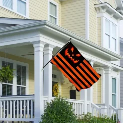 Halloween Decorations Flags Pumpkin Trick Or Treat House Flags Outdoor Durable Flag Outdoor Flagpole Banner Decoration Patio Pochy
