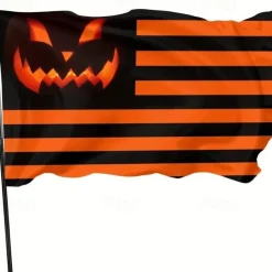Halloween Decorations Flags Pumpkin Trick Or Treat House Flags Outdoor Durable Flag Outdoor Flagpole Banner Decoration Patio Pochy