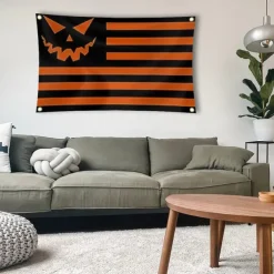 Halloween Decorations Flags Pumpkin Trick Or Treat House Flags Outdoor Durable Flag Outdoor Flagpole Banner Decoration Patio Pochy
