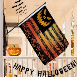 Halloween Decorations Flags Pumpkins Jack O Lantern House Flags Outdoor Durable Flag Outdoor Flagpole Banner Decoration Patio Pochy