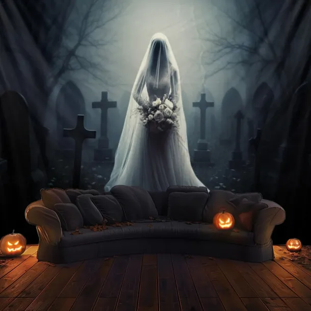 Halloween Decorations Ghost Bride Hanging Tapestry Wall Art Large Tapestry Mural Decor Photograph Backdrop Blanket Curtain Home Bedroom Living Room Decoration