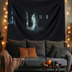 Halloween Decorations Ghost Bride Hanging Tapestry Wall Art Large Tapestry Mural Decor Photograph Backdrop Blanket Curtain Home Bedroom Living Room Decoration
