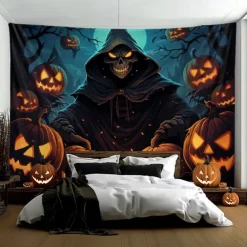 Halloween Decorations Girl Ghost Hanging Tapestry Wall Art Large Tapestry Mural Decor Photograph Backdrop Blanket Curtain Home Bedroom Living Room