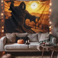Halloween Decorations Girl Ghost Hanging Tapestry Wall Art Large Tapestry Mural Decor Photograph Backdrop Blanket Curtain Home Bedroom Living Room