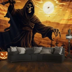 Halloween Decorations Girl Ghost Hanging Tapestry Wall Art Large Tapestry Mural Decor Photograph Backdrop Blanket Curtain Home Bedroom Living Room