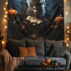 Halloween Decorations Girl Ghost Hanging Tapestry Wall Art Large Tapestry Mural Decor Photograph Backdrop Blanket Curtain Home Bedroom Living Room