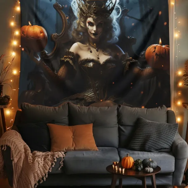 Halloween Decorations Girl Ghost Hanging Tapestry Wall Art Large Tapestry Mural Decor Photograph Backdrop Blanket Curtain Home Bedroom Living Room