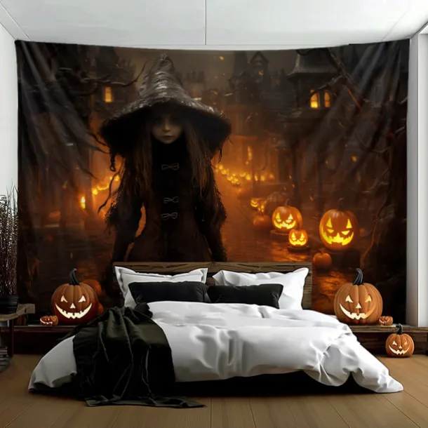 Halloween Decorations Girl Ghost Hanging Tapestry Wall Art Large Tapestry Mural Decor Photograph Backdrop Blanket Curtain Home Bedroom Living Room