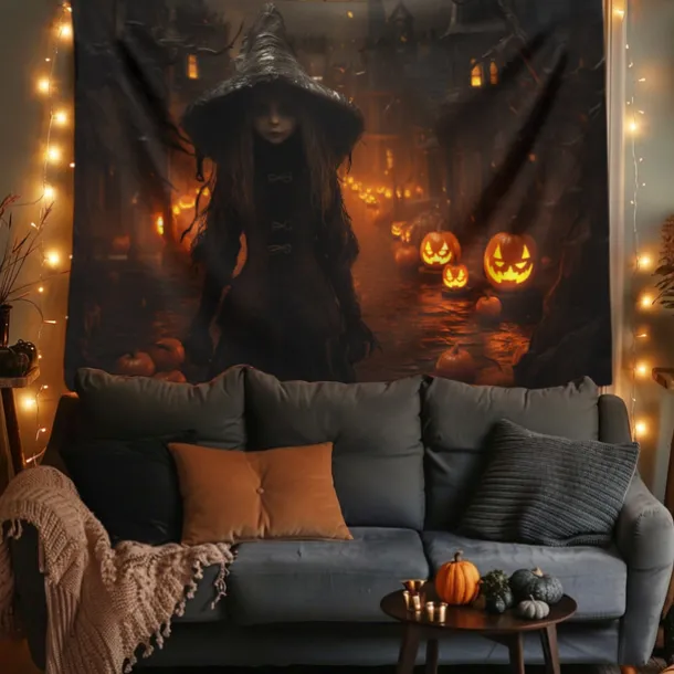 Halloween Decorations Girl Ghost Hanging Tapestry Wall Art Large Tapestry Mural Decor Photograph Backdrop Blanket Curtain Home Bedroom Living Room