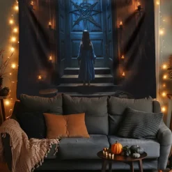Halloween Decorations Girl Ghost Hanging Tapestry Wall Art Large Tapestry Mural Decor Photograph Backdrop Blanket Curtain Home Bedroom Living Room