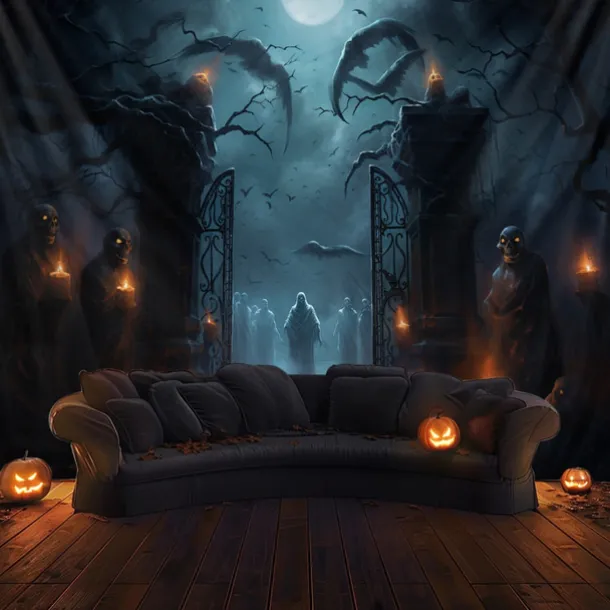 Halloween Decorations Graveyard Ghost Hanging Tapestry Wall Art Large Tapestry Mural Decor Photograph Backdrop Blanket Curtain Home Bedroom Living Room