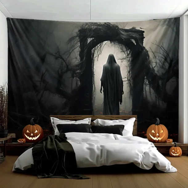 Halloween Decorations Graveyard Ghost Hanging Tapestry Wall Art Large Tapestry Mural Decor Photograph Backdrop Blanket Curtain Home Bedroom Living Room