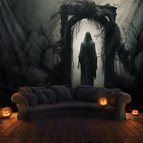 Halloween Decorations Graveyard Ghost Hanging Tapestry Wall Art Large Tapestry Mural Decor Photograph Backdrop Blanket Curtain Home Bedroom Living Room