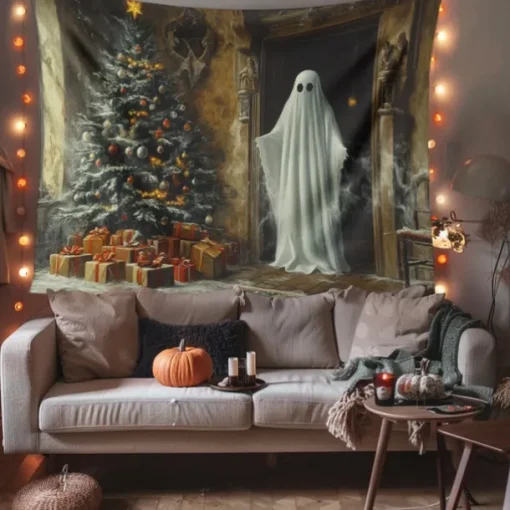 Halloween Decorations Hanging Tapestry Witches Castle Wall Art Large Tapestry Mural Decor Photograph Backdrop Blanket Curtain Home Bedroom Living Room Decoration