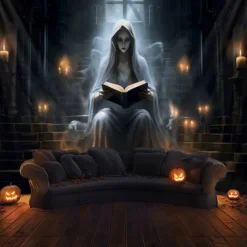 Halloween Decorations Hanging Tapestry Ghost Bride Reading Wall Art Large Tapestry Mural Decor Photograph Backdrop Blanket Curtain Home Bedroom Living Room