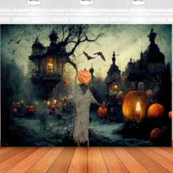 Halloween Decorations Hanging Tapestry Jack O Lantern Pumpkins Wall Art Large Tapestry Mural Decor Photograph Backdrop Blanket Curtain Home Bedroom Living Room Decoration Mansion Haunted House